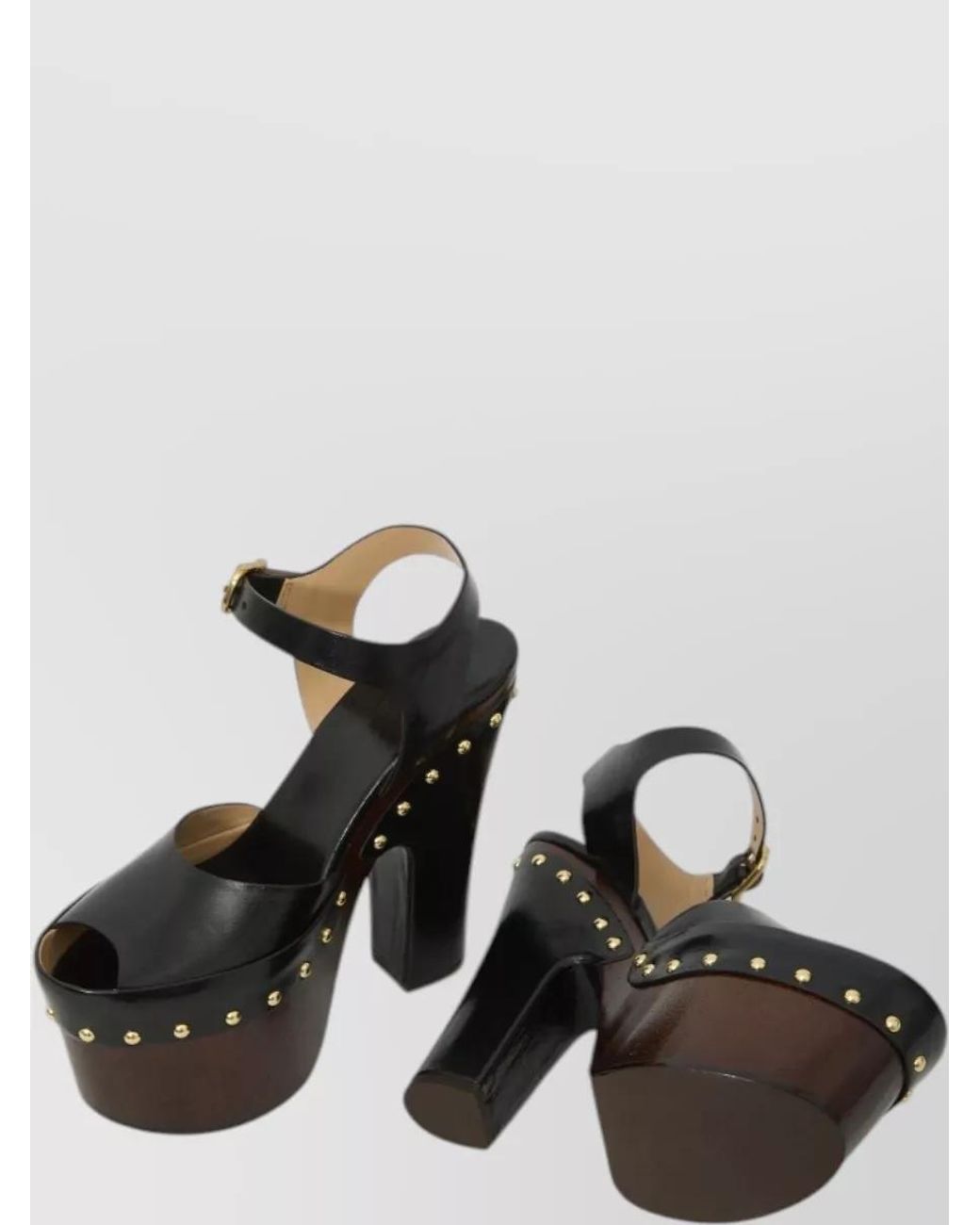 Chloé Black Leather Platform Mules