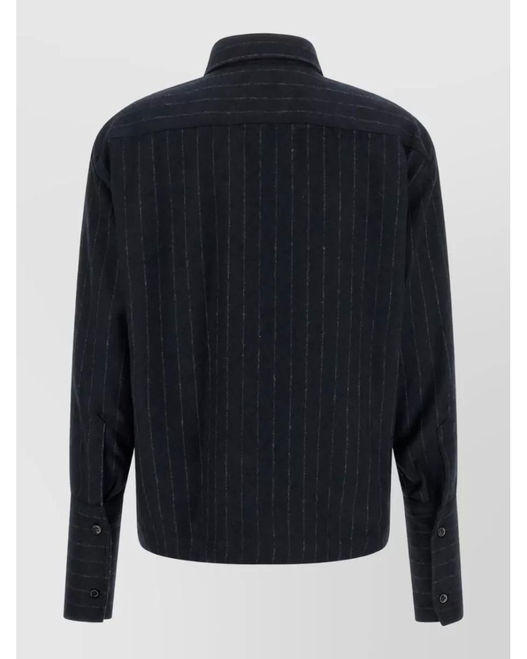 Thelatest Blue Pinstripe Shirt Jacket