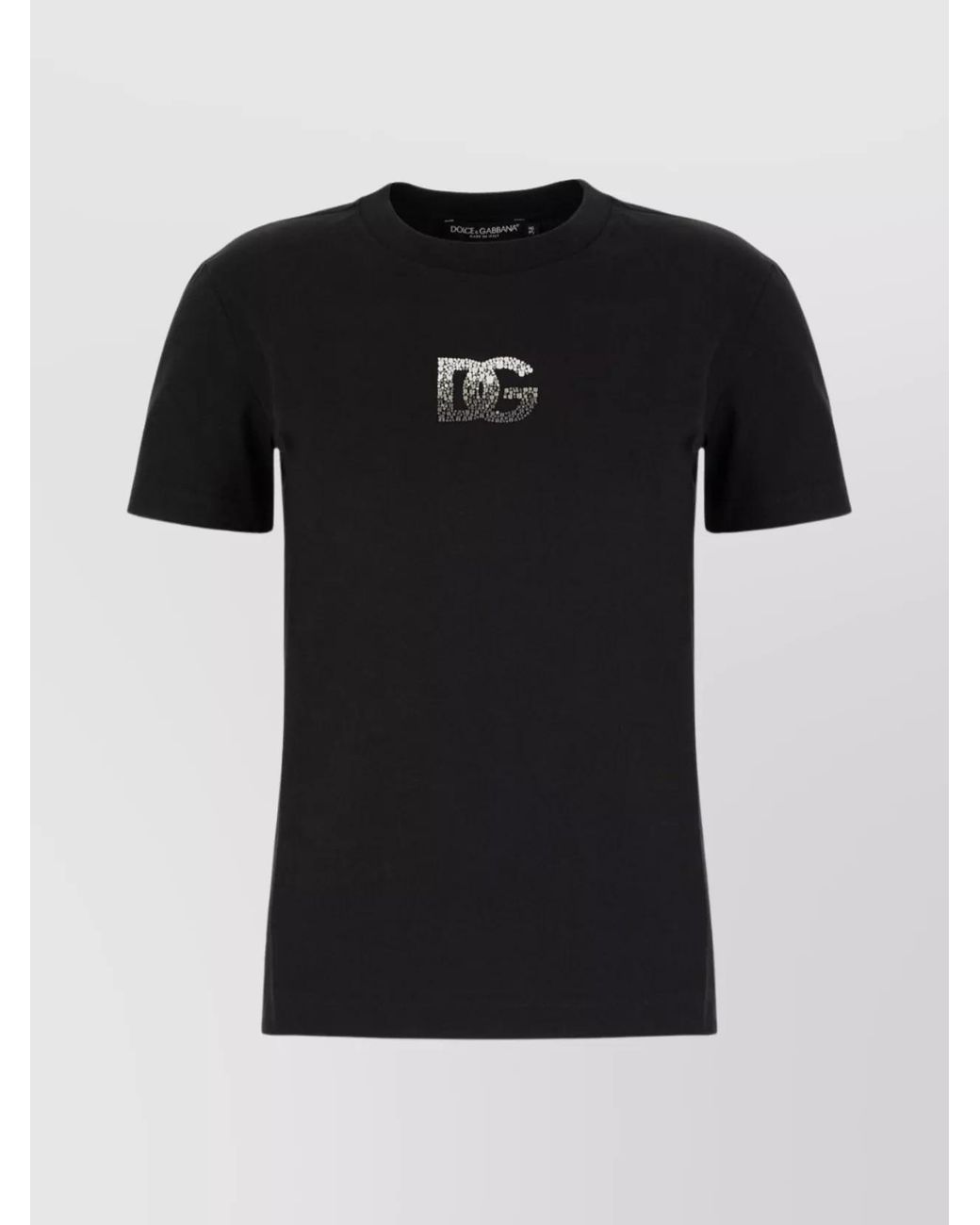 Dolce & Gabbana Black Crystal-Embellished Cotton Short-Sleeve T-Shirt for men