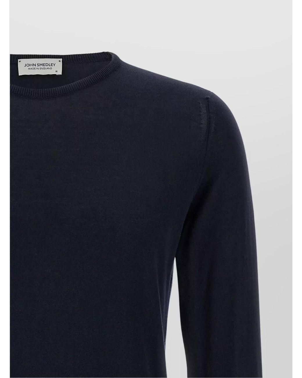 John Smedley Blue Cotton Crew-Neck Long-Sleeve Jumper for men