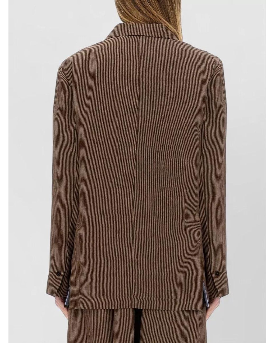 Alysi Brown Striped Blazer