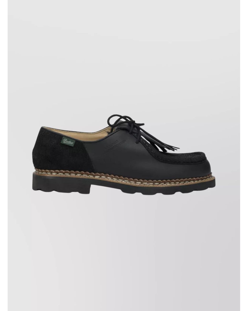 Paraboot Black Leather Derby Shoes for men