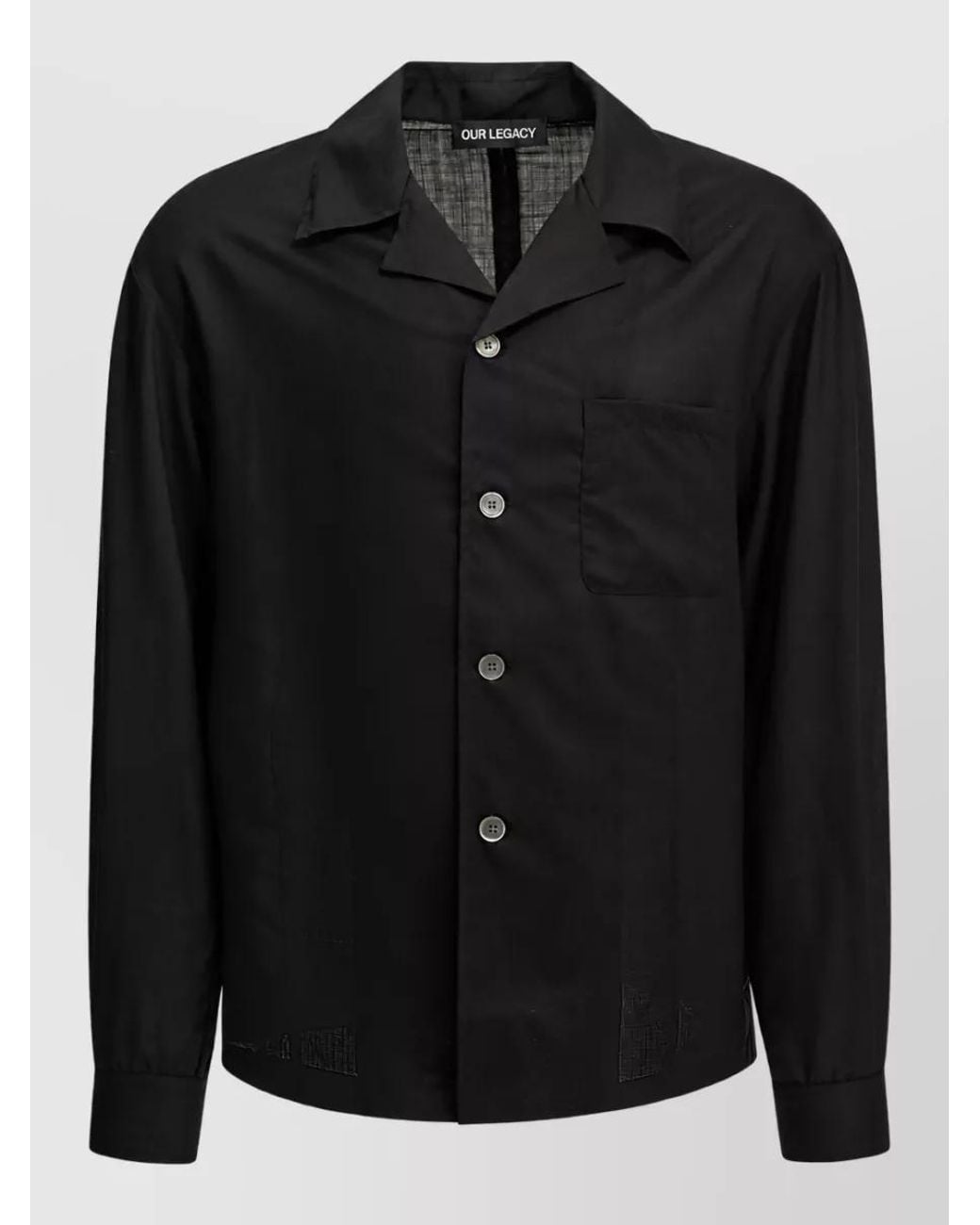 Our Legacy Black Virgin Wool Casual Shirt for men