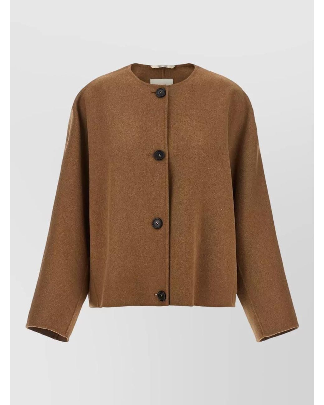 Max Mara Brown Wool Cropped Single Breasted Coat