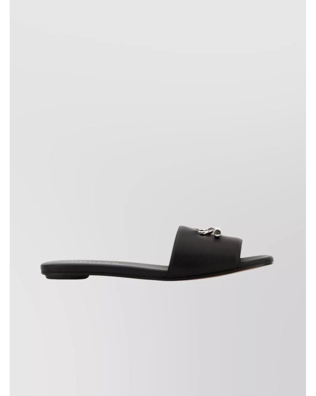 McQueen Black Leather Slides