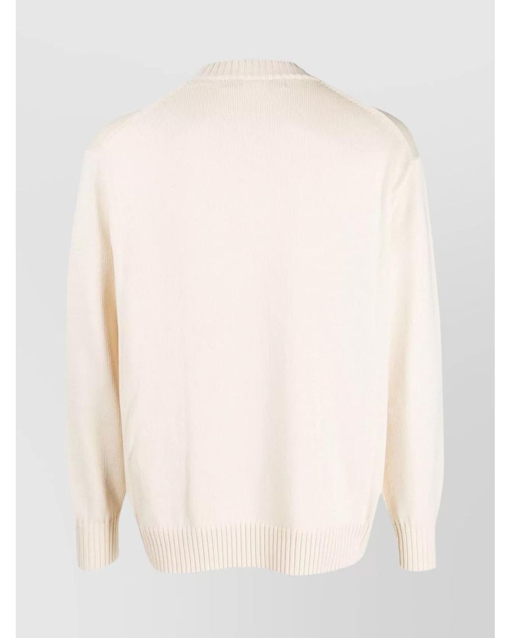 Junya Watanabe White Printed Cotton Intarsia-Knit Crew-Neck Jumper for men