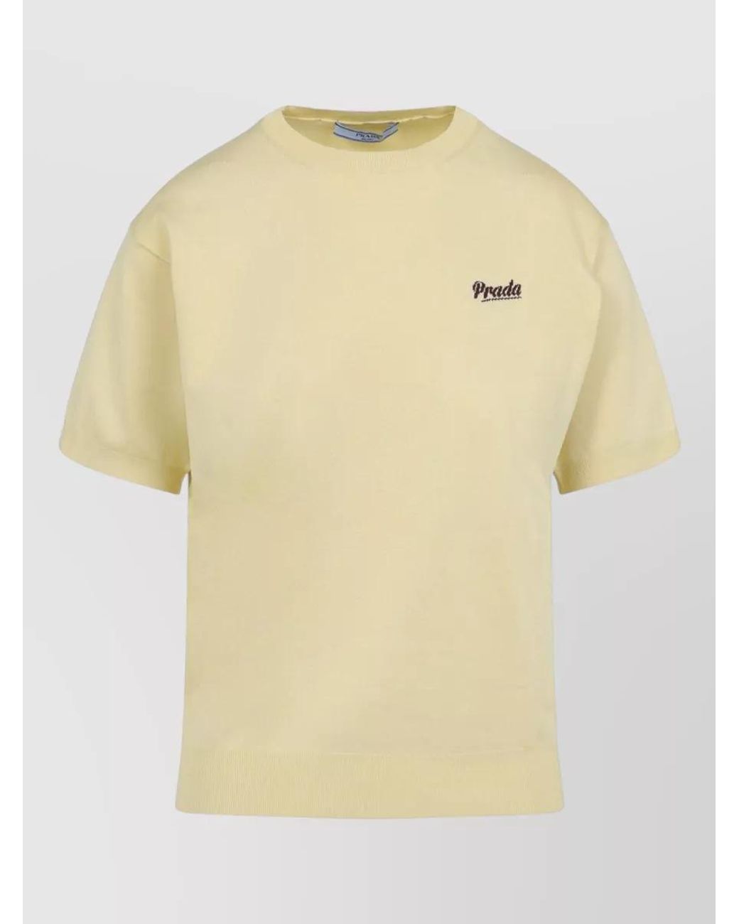 Prada Yellow Recycled Silk T-Shirt