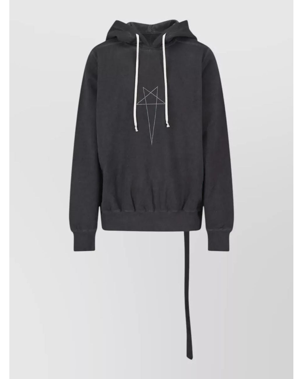 Rick Owens Blue Pentagram Print Oversized Cotton Hoodie for men