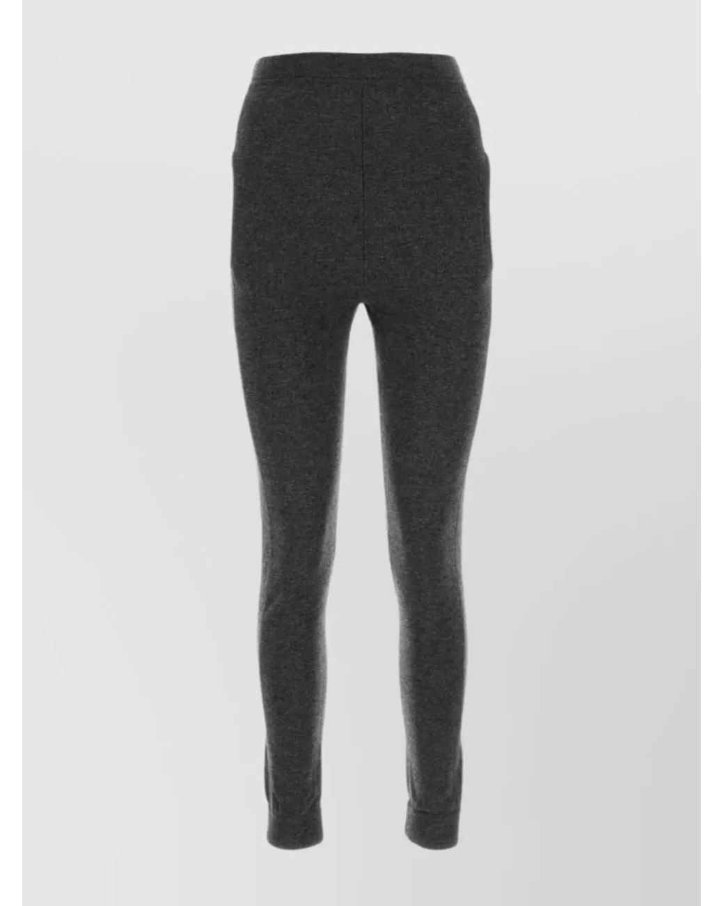 Saint Laurent Gray Cashmere High-Rise Leggings