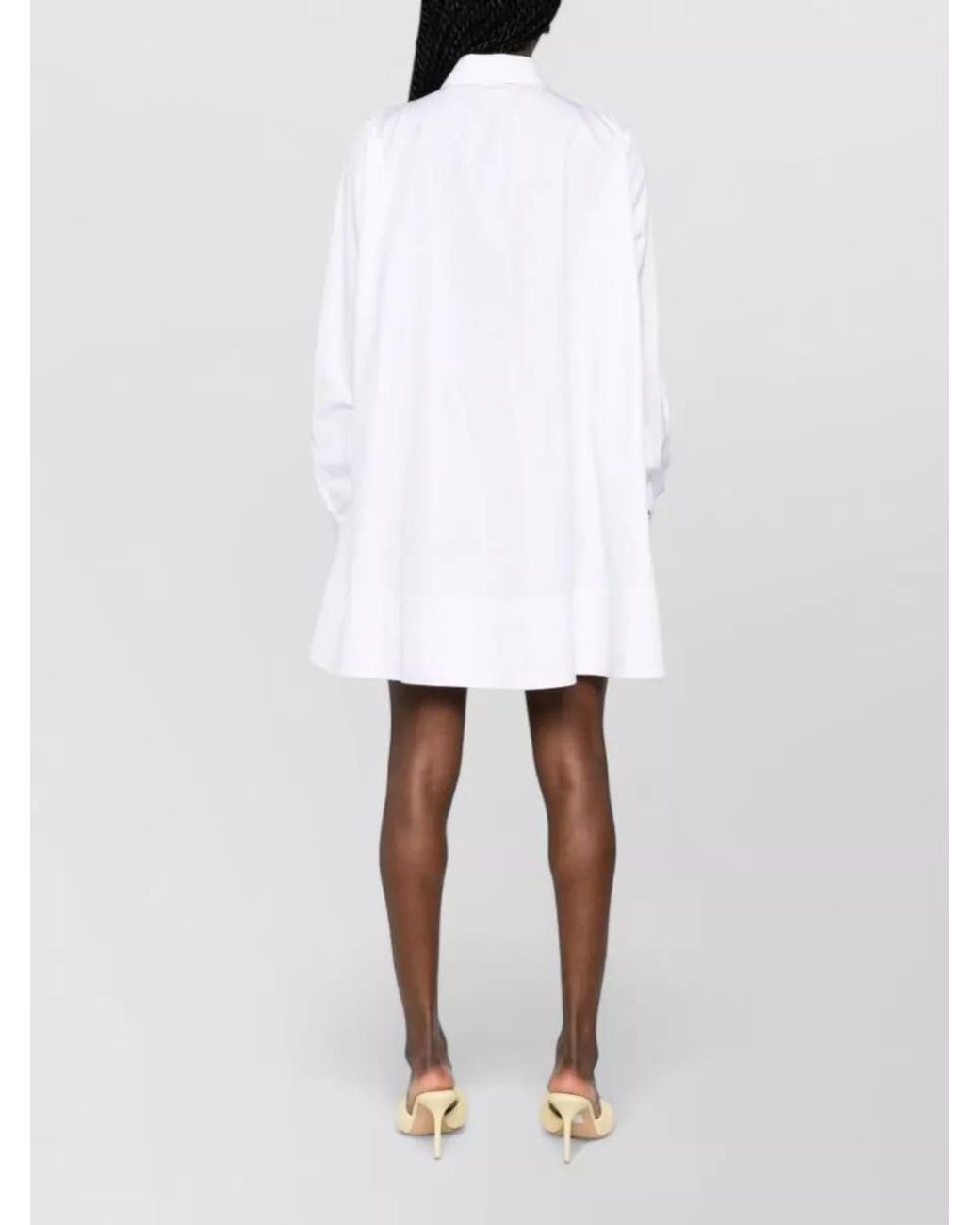 Stella McCartney White Cotton Long-Sleeve Mini Shirt Dress