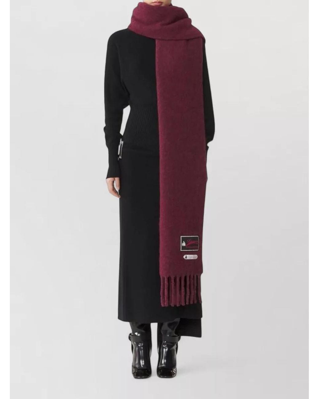 Lanvin Purple Alpaca Wool Scarf for men