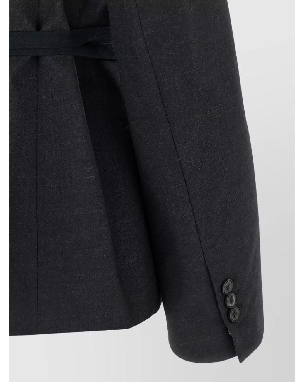 Maison Margiela Black Wool Belted Wrap Blazer