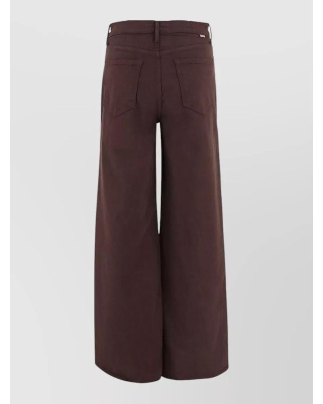 Mother Brown High-Rise Wide-Leg Denim Jeans