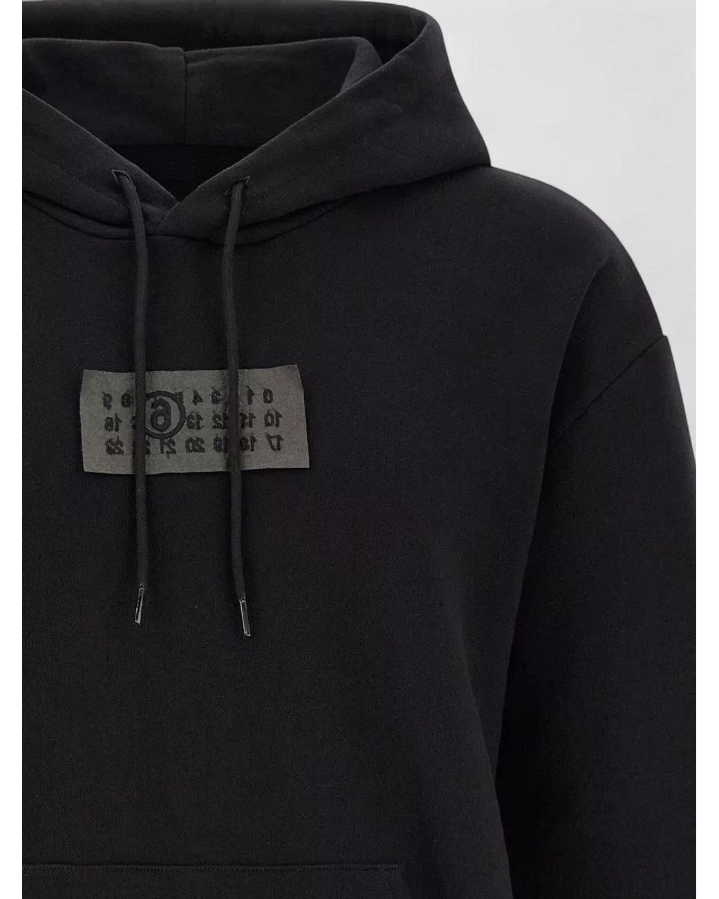 MM6 by Maison Margiela Blue Cotton Logo-Patch Hoodie for men