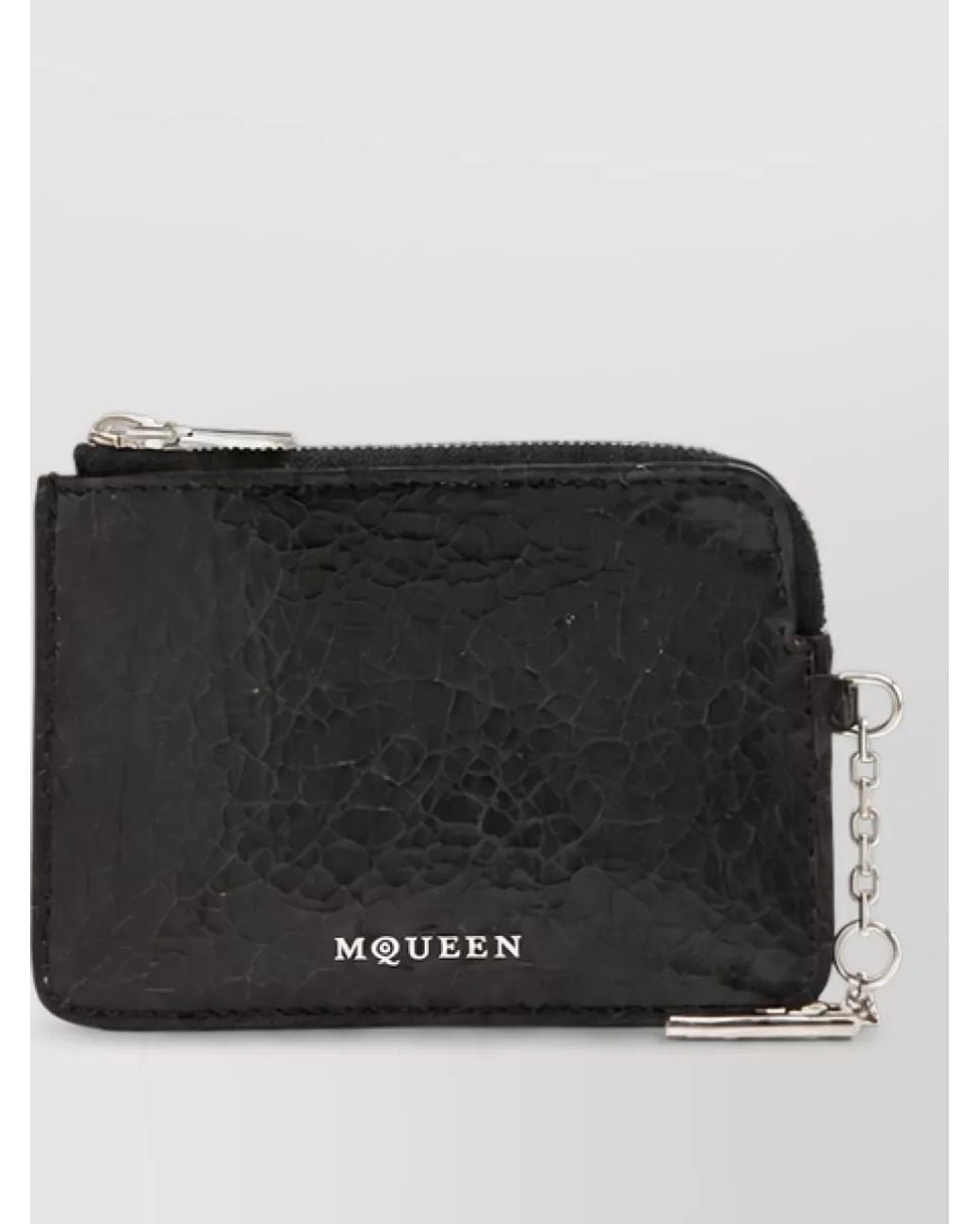 McQueen Black Calfskin Clutch Bag for men