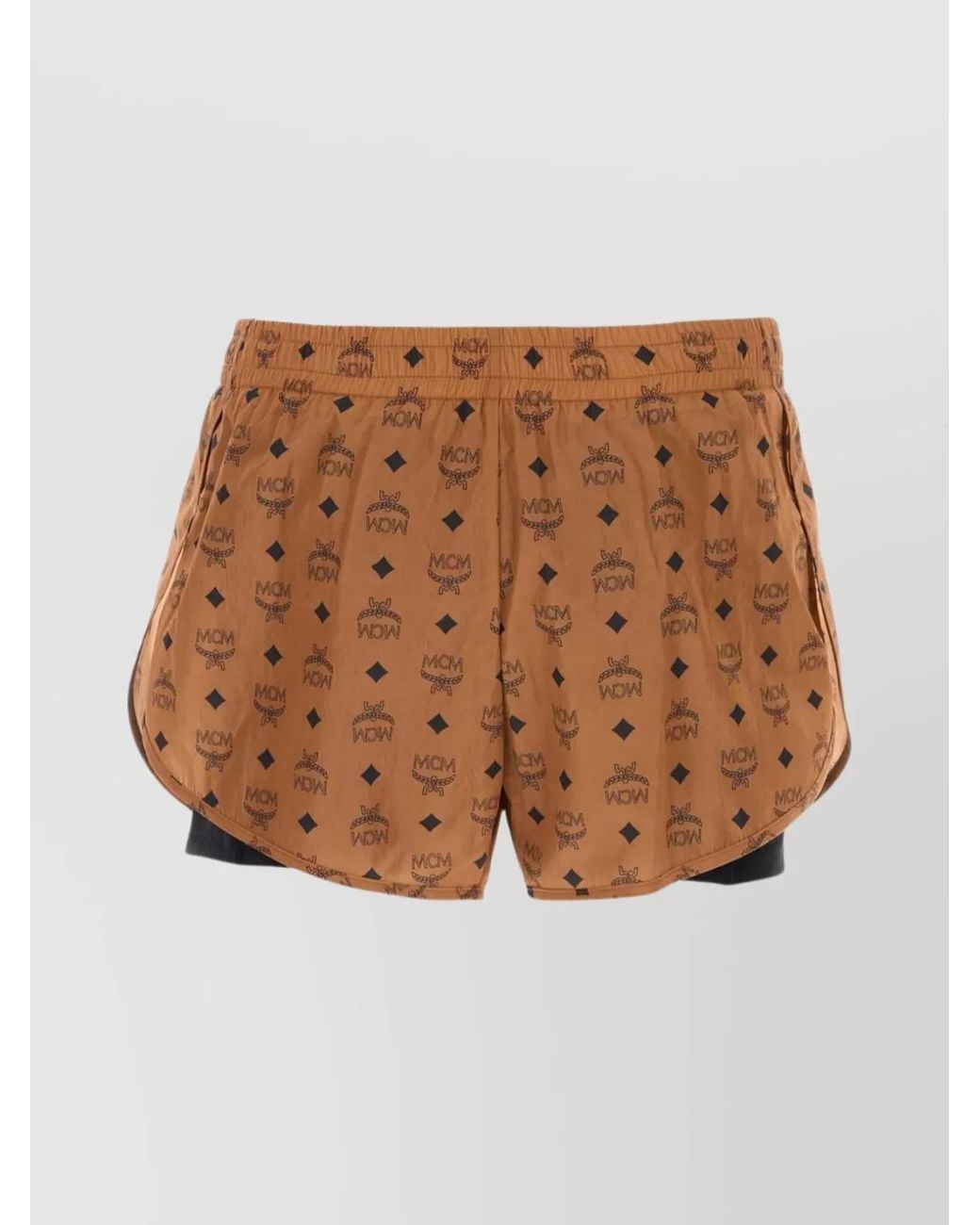 MCM Brown Printed Nylon Shorts for men