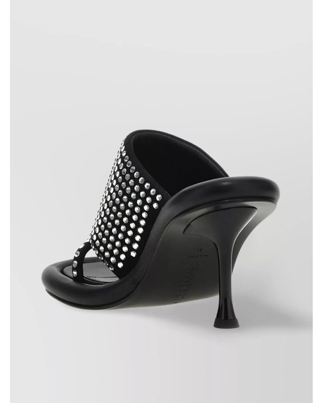 J.W. Anderson Black Leather Crystal Mules