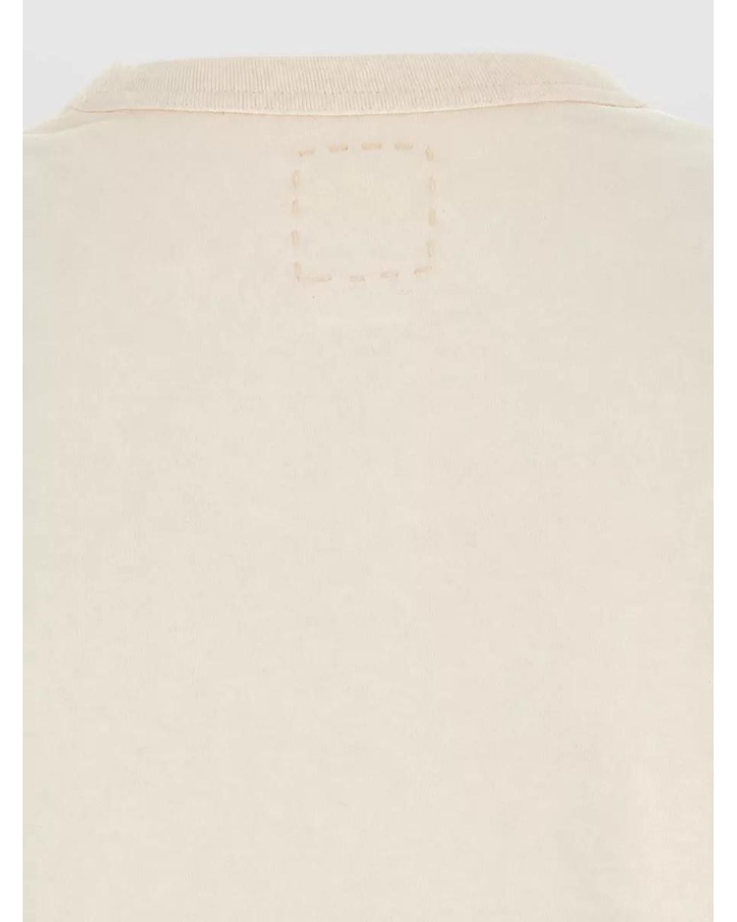 Visvim Natural Wool Linen Ribbed Crew Neck Short Sleeve T-Shirt for men