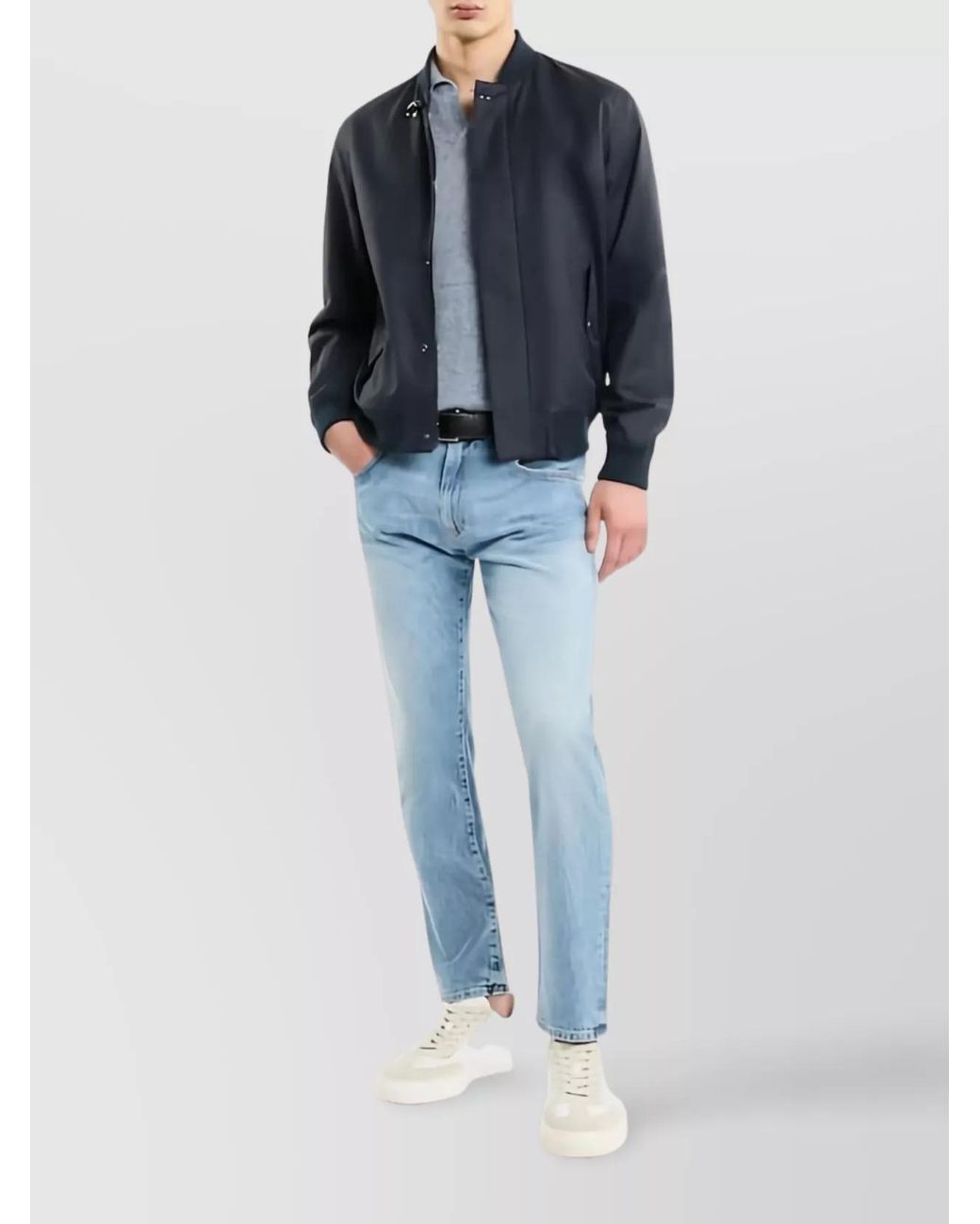 Fay Blue Straight Leg Trousers for men