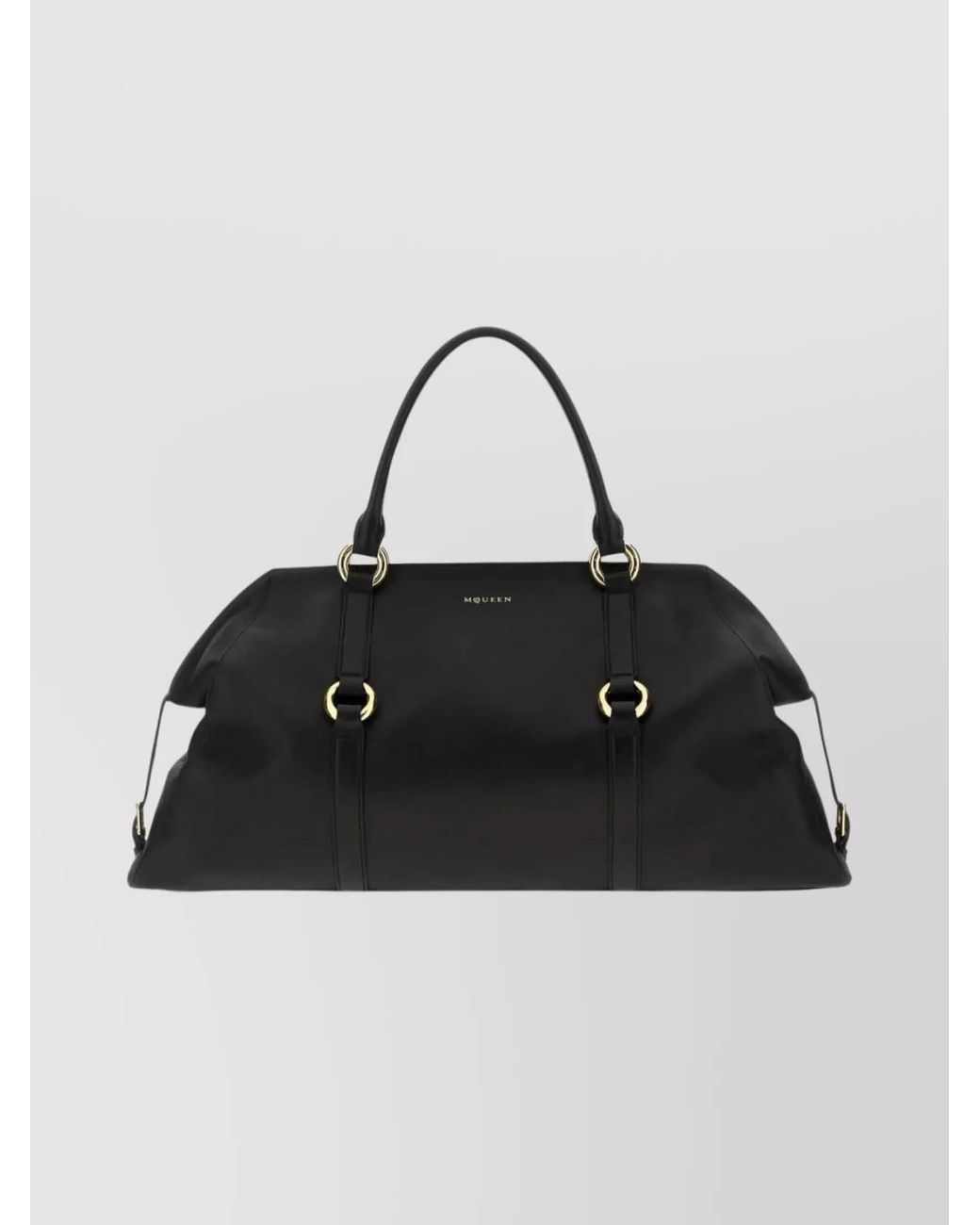 McQueen Black Leather Shoulder Bag for men