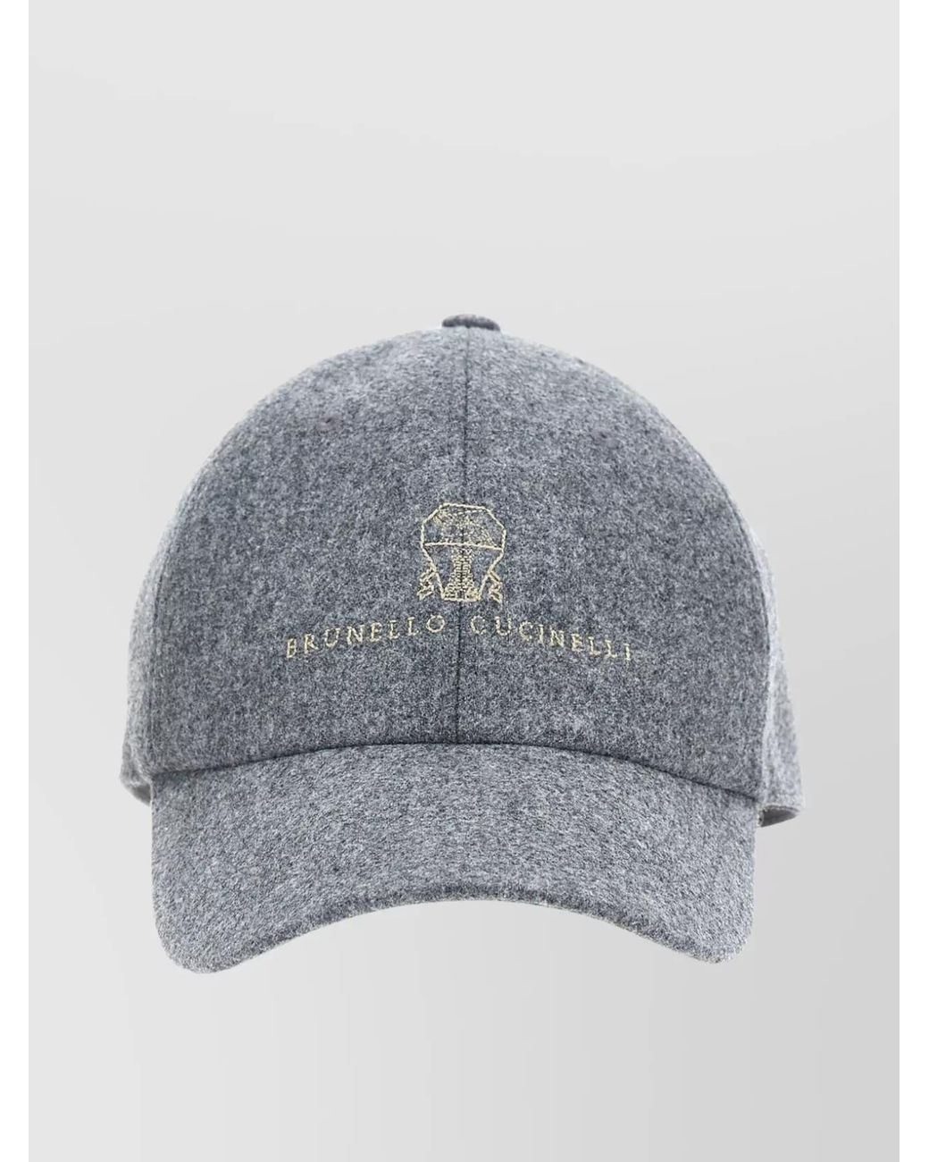 Brunello Cucinelli Gray Virgin Wool Baseball Cap for men