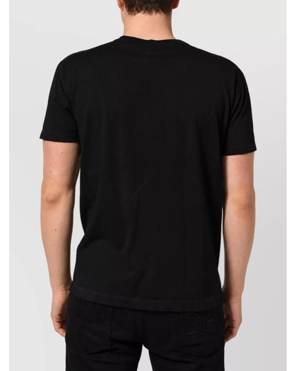 Dolce & Gabbana Black Cotton Short-Sleeve Crew-Neck T-Shirt for men
