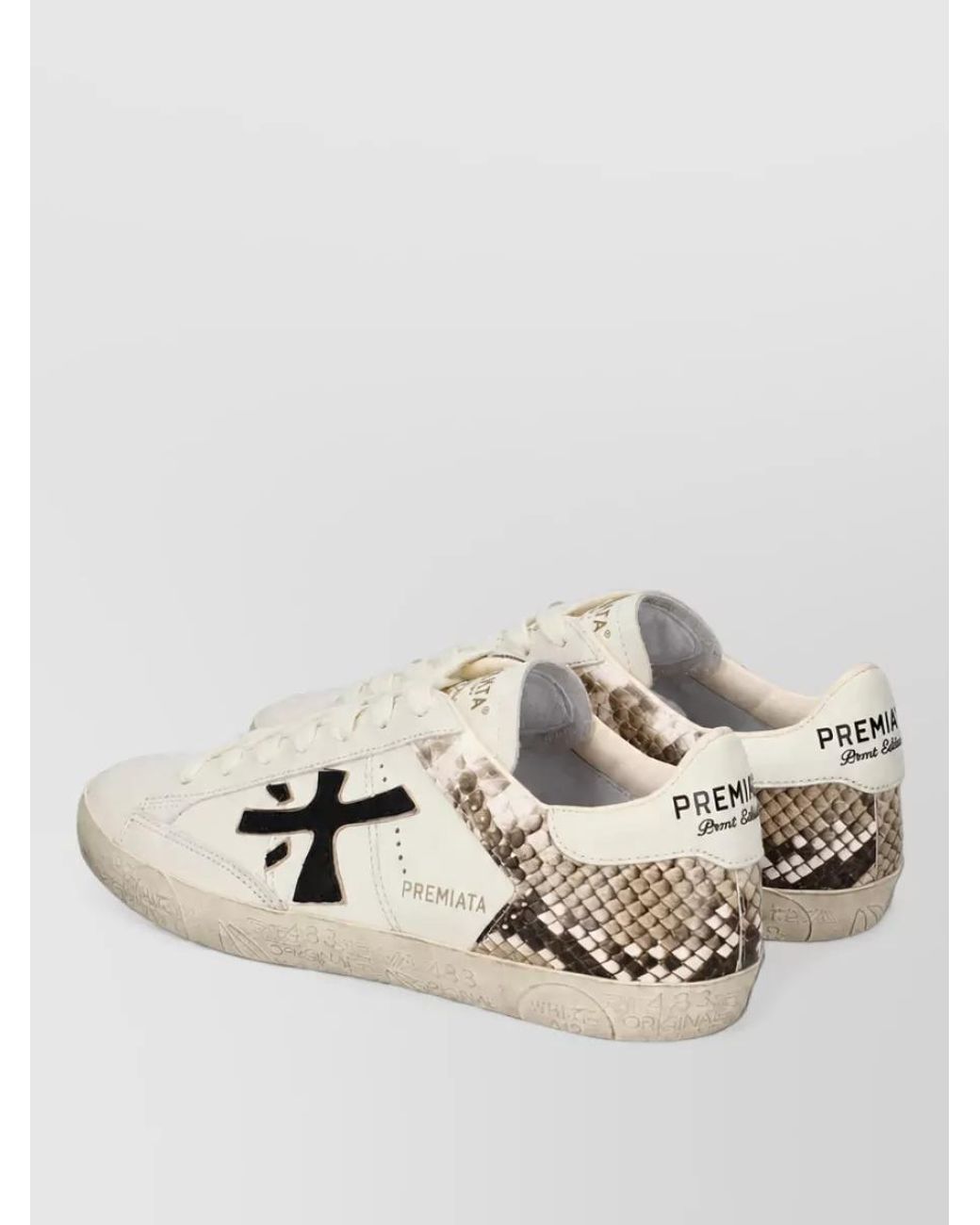 Premiata Natural Leather Lace-Up Sneakers