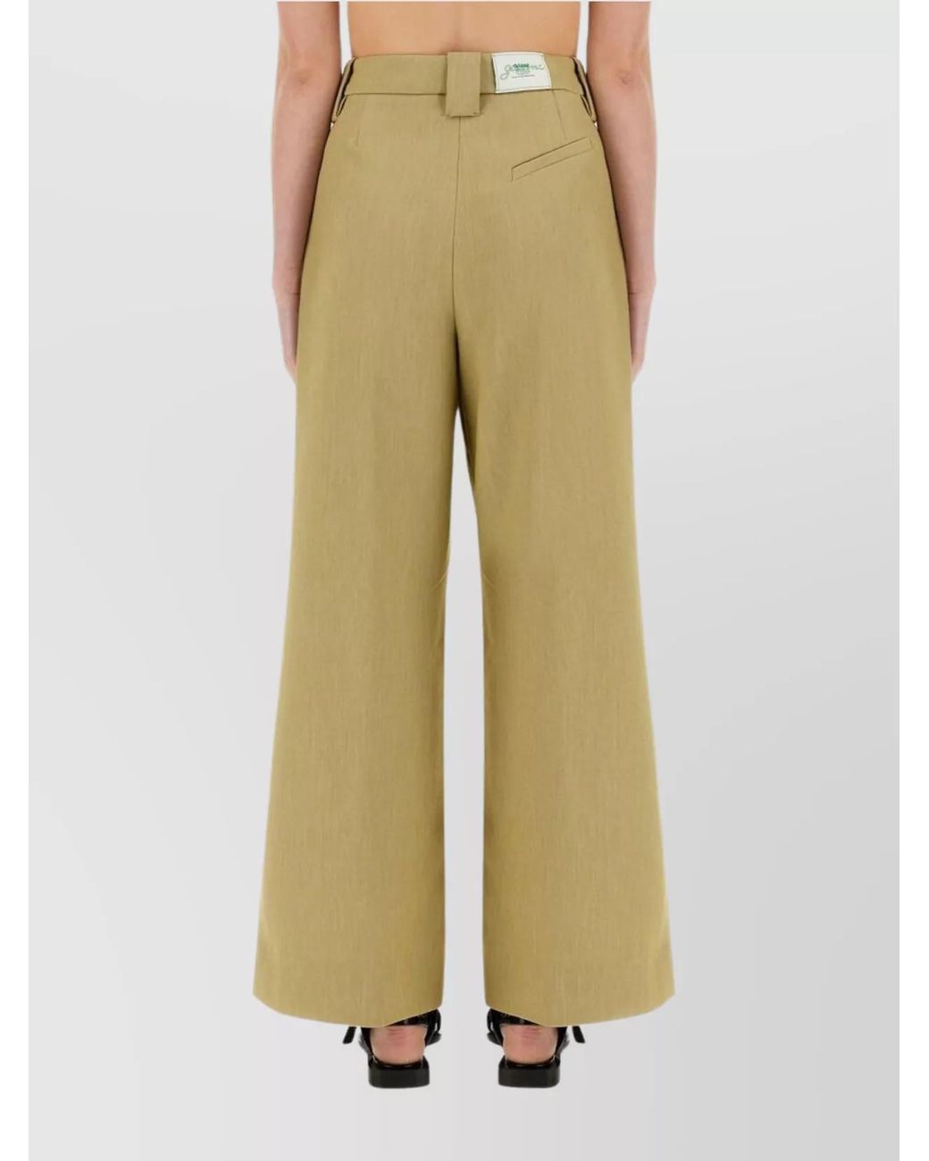 Ganni Green Wide Trousers