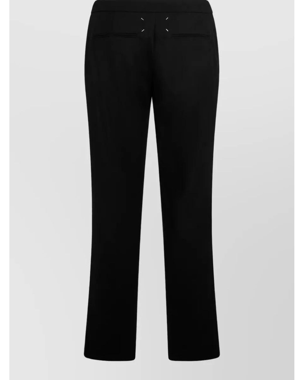 Maison Margiela Black Virgin Wool Flared Trousers for men