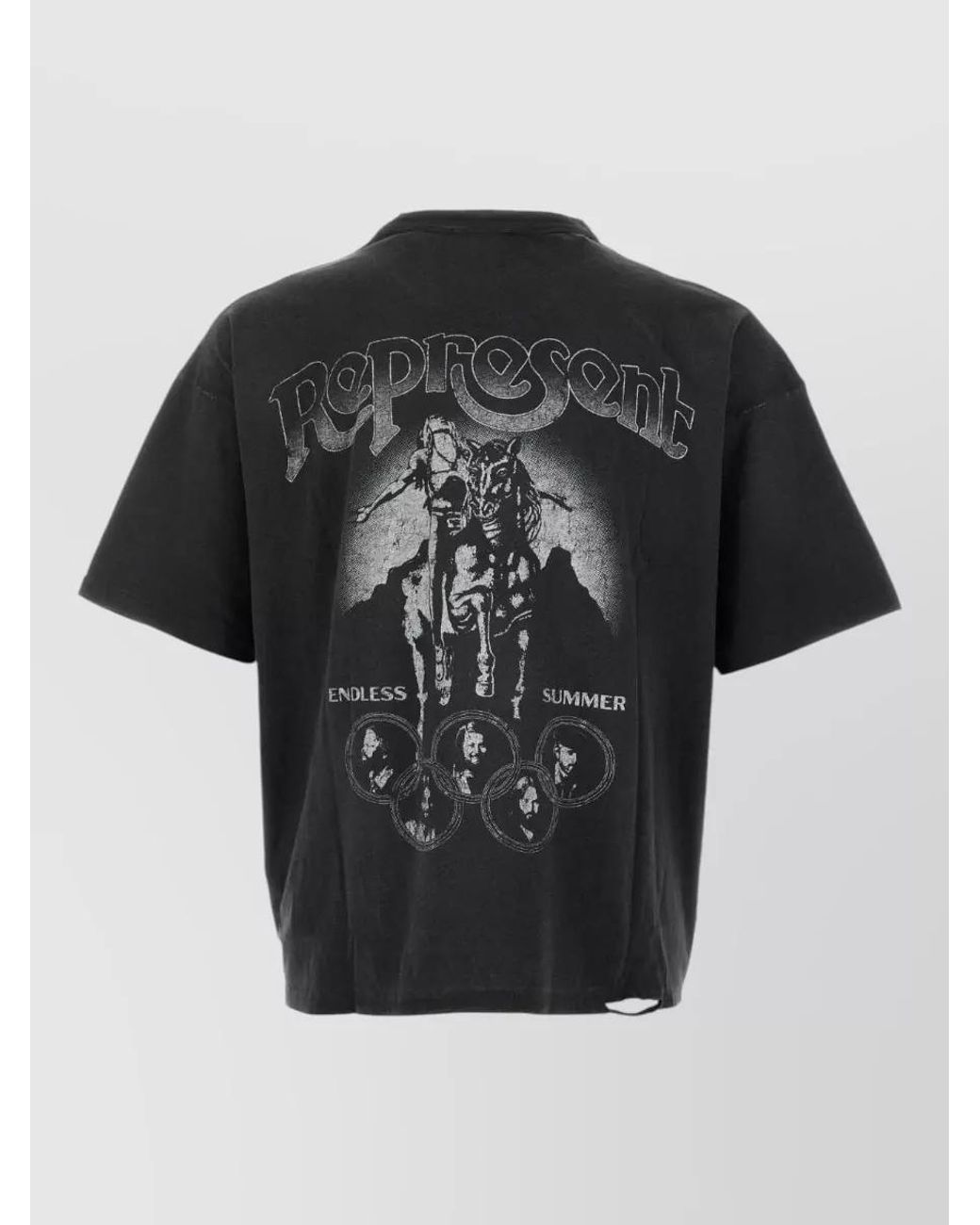Represent Black Crew Neck T-Shirt for men