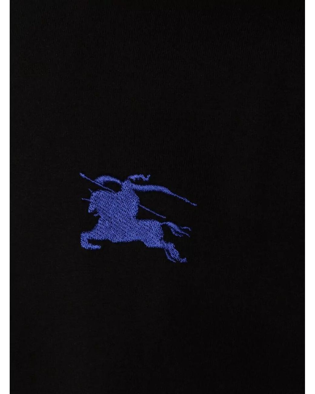 Burberry Black Cotton Regular-Fit Embroidered-Logo T-Shirt for men