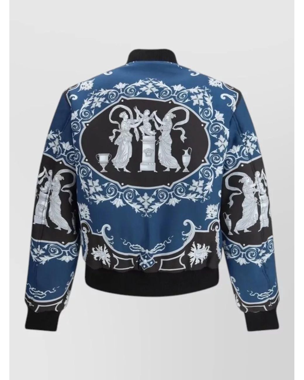 Versace Blue Polyamide Bomber Jacket for men