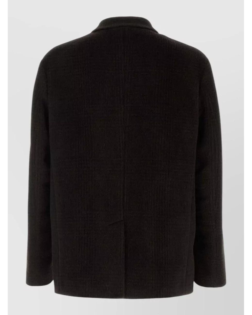 Etro Black Embroidered Wool Blend Single Breasted Coat for men
