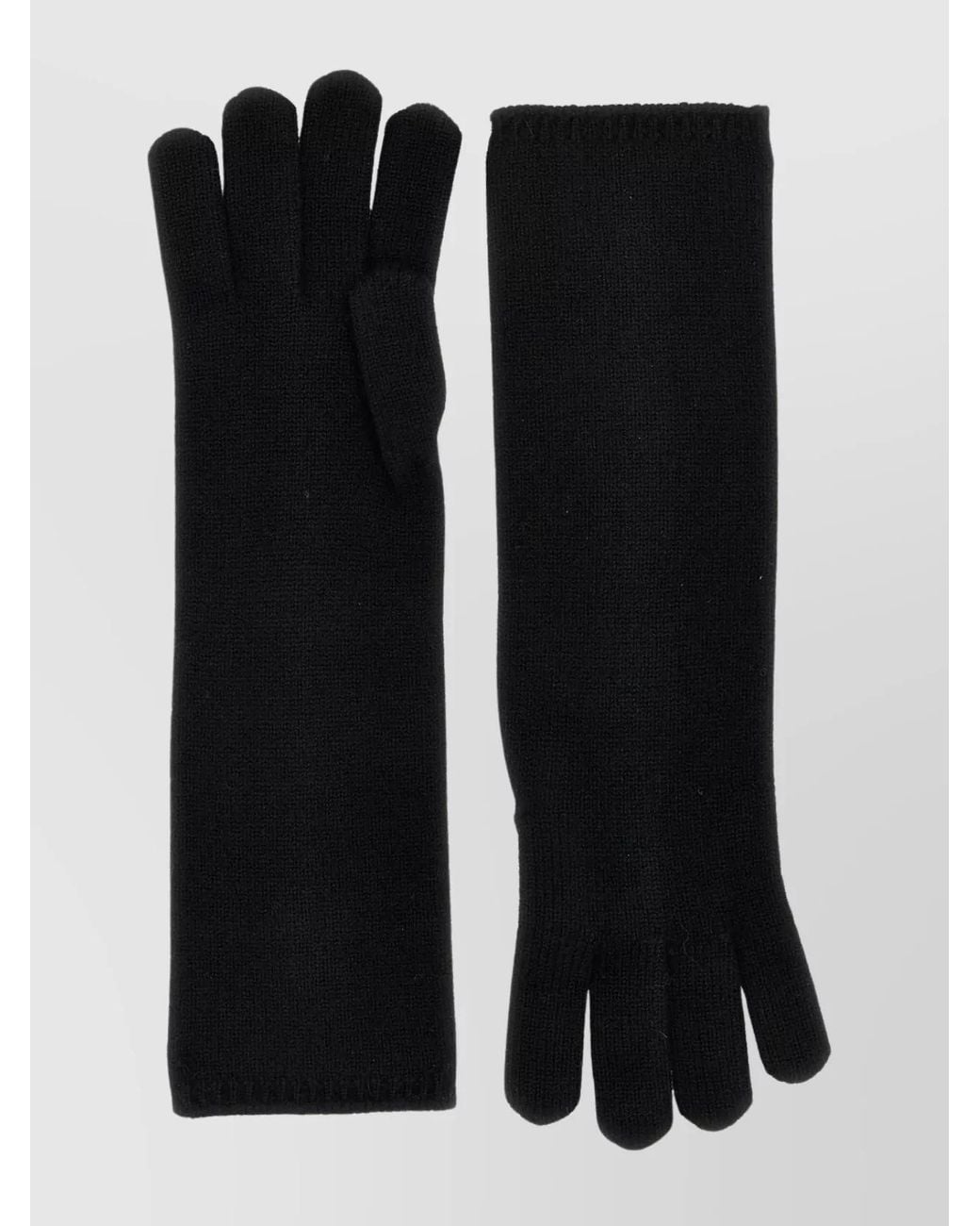 Max Mara Black Cashmere Knit Gloves