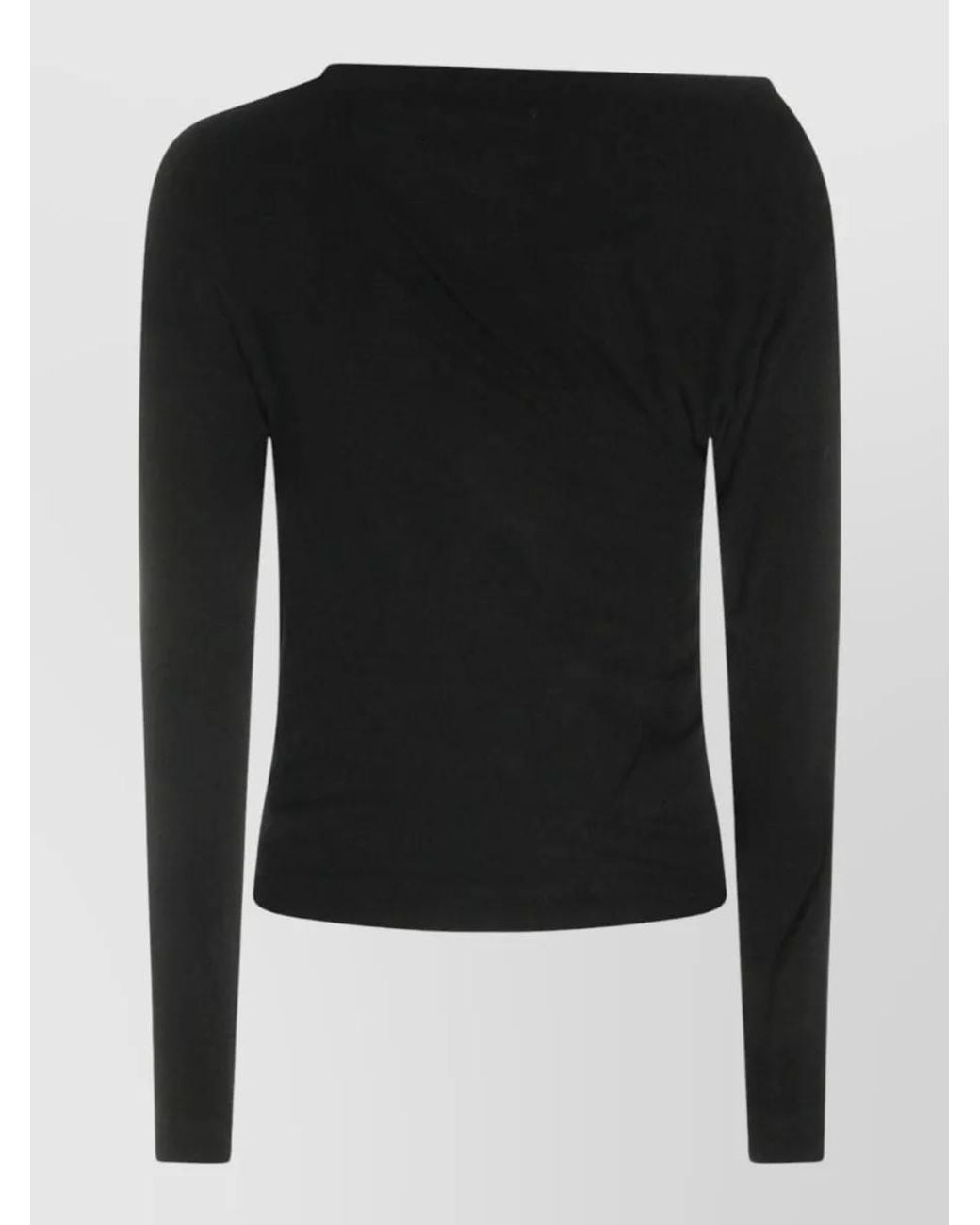 Vivienne Westwood Black Ribbed Asymmetric Long-Sleeve Top