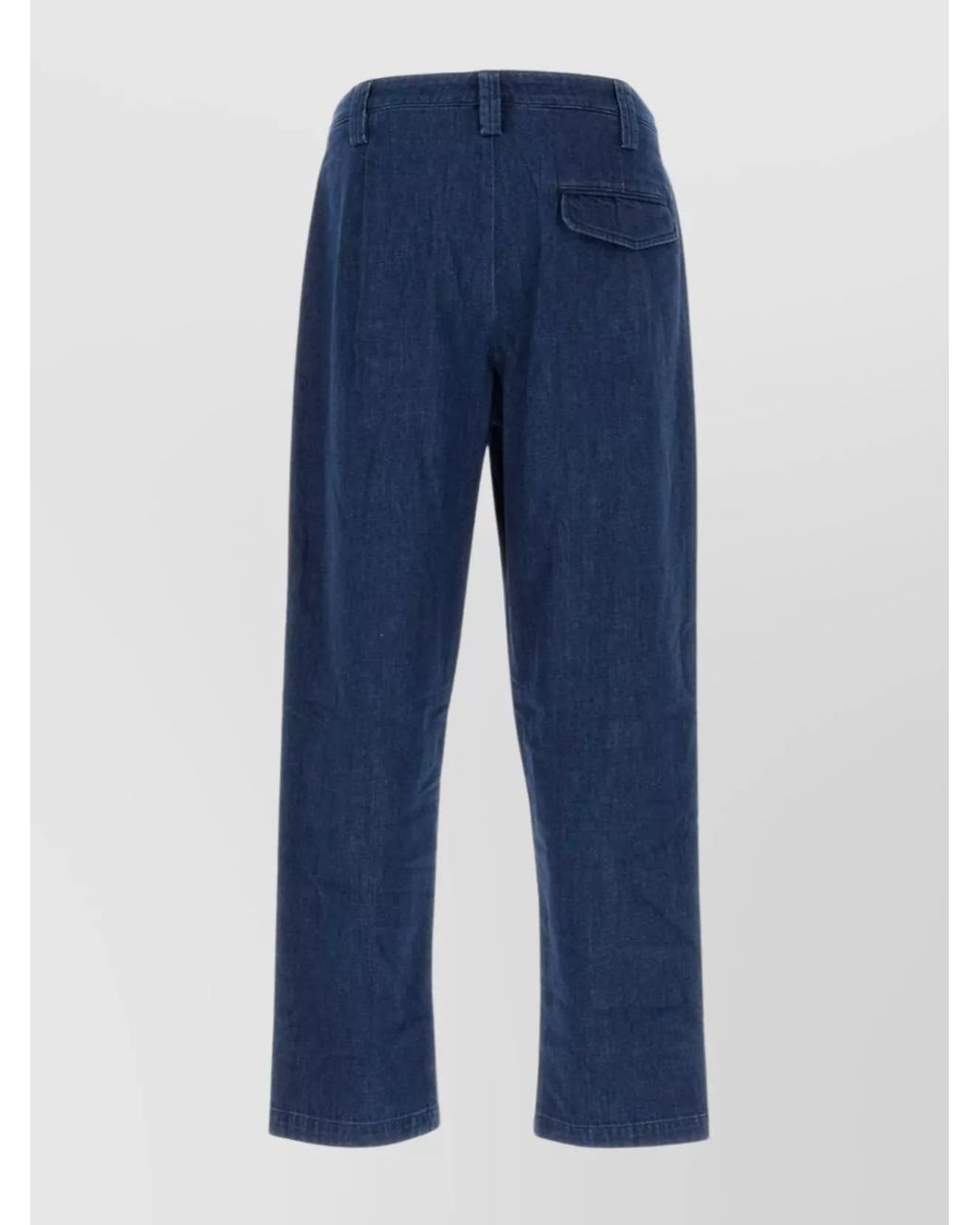 A.P.C. Blue Denim Pleated Straight-Leg Trousers for men