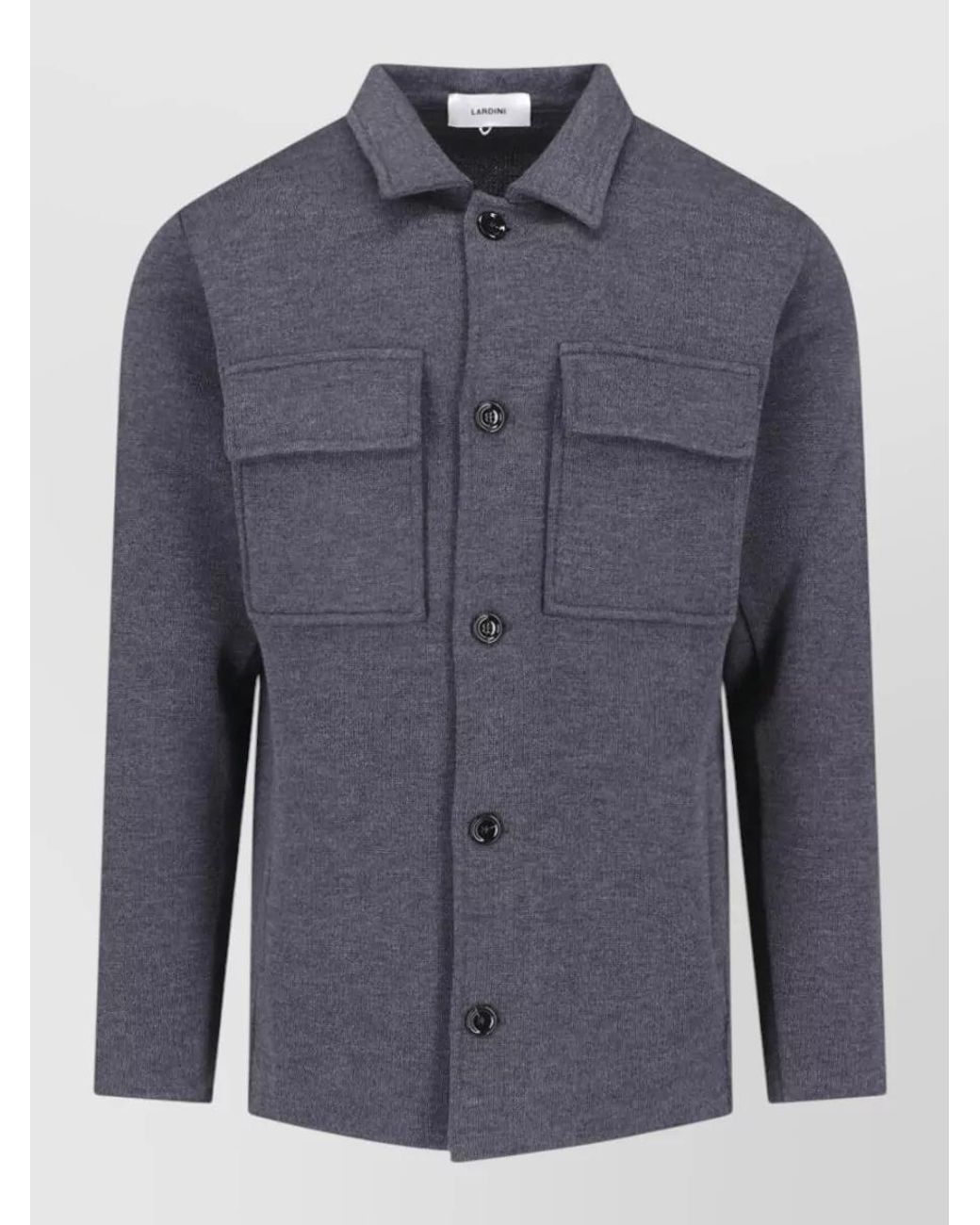Lardini Blue Virgin Wool Shirt Jacket for men