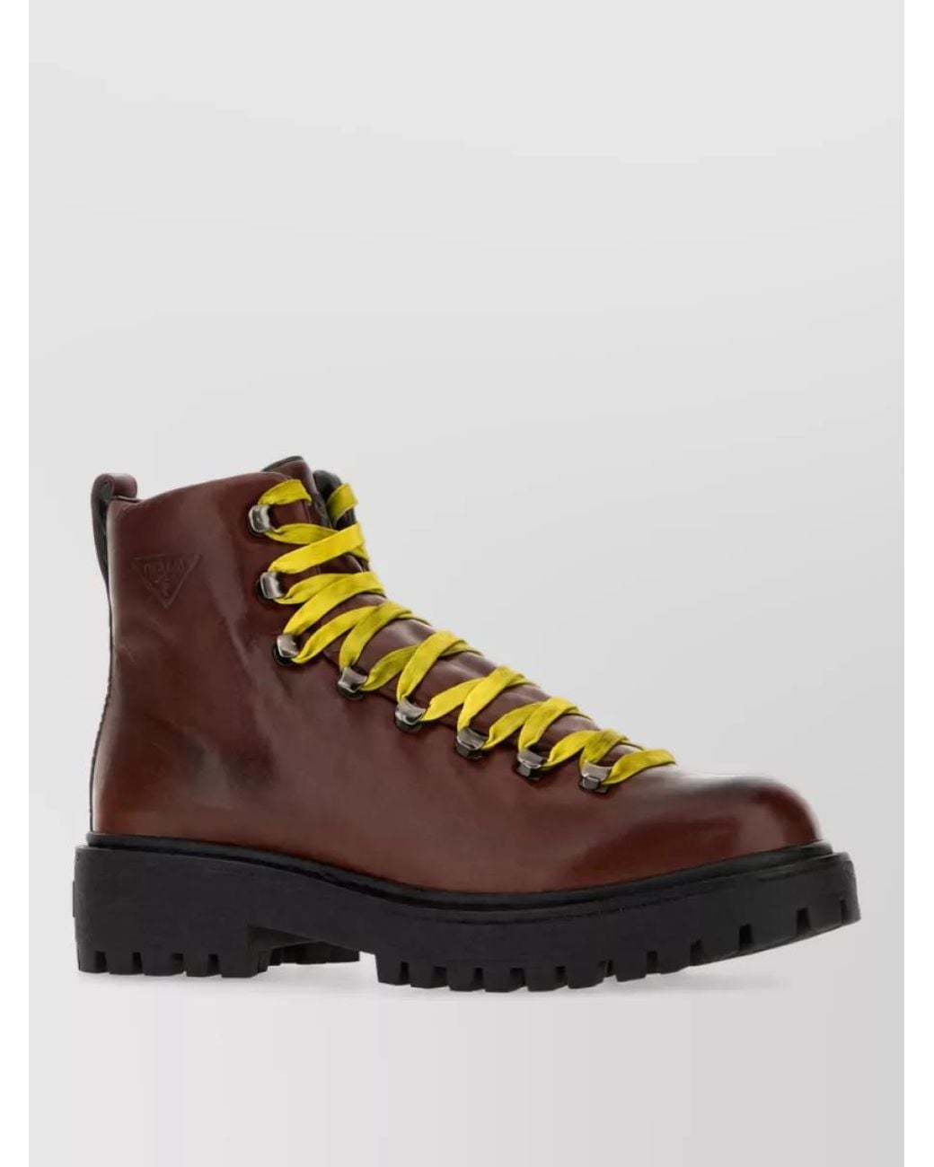 Prada Brown Leather Ankle Boots for men