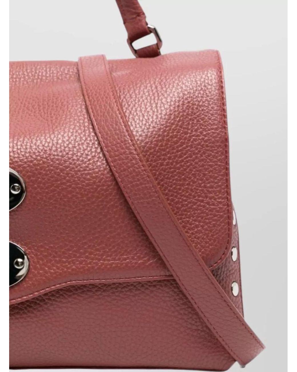 Zanellato Red Studded Leather Shoulder Bag