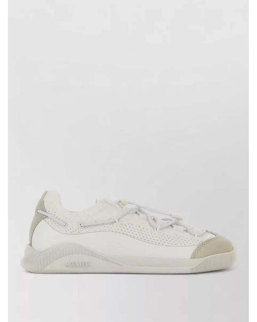 Moon Boot White Fabric Low-Top Sneakers
