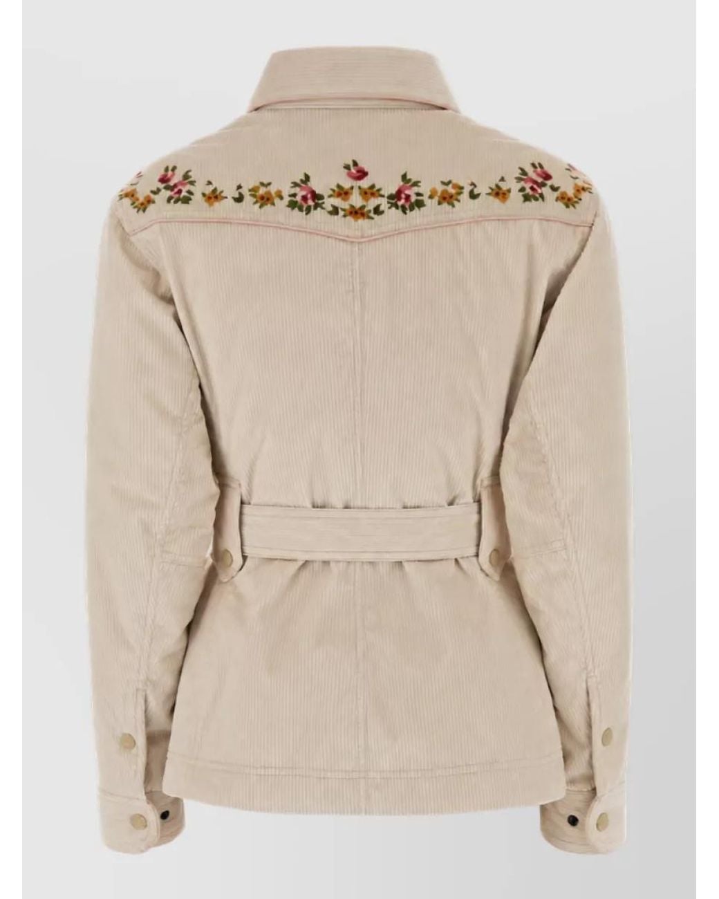 Moncler Natural Corduroy Down Fitted Jacket
