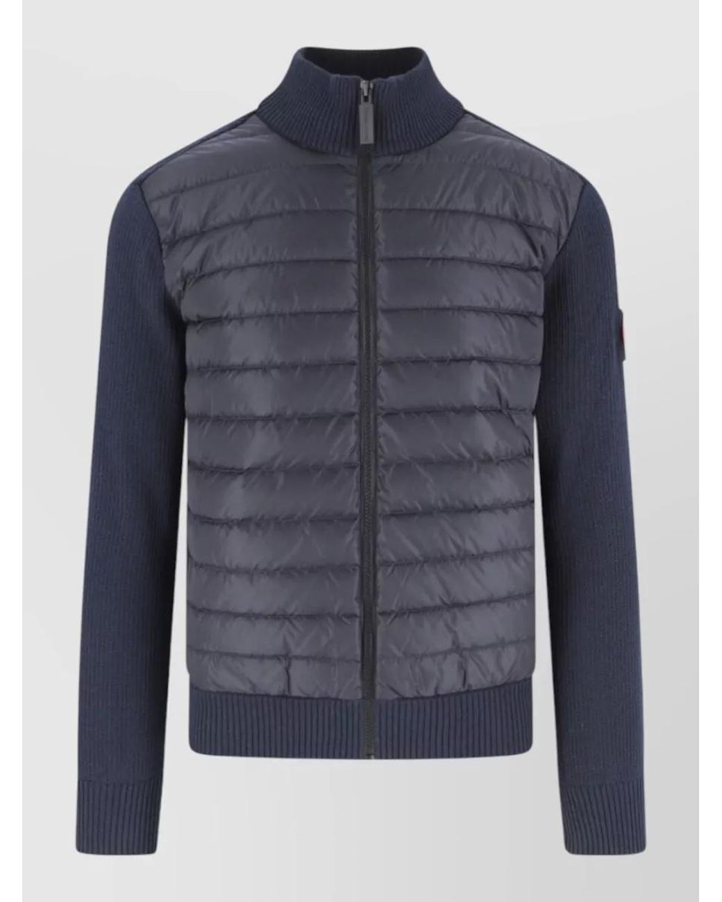 Canada Goose Blue Wool Quilted Zip-Up Jacket for men