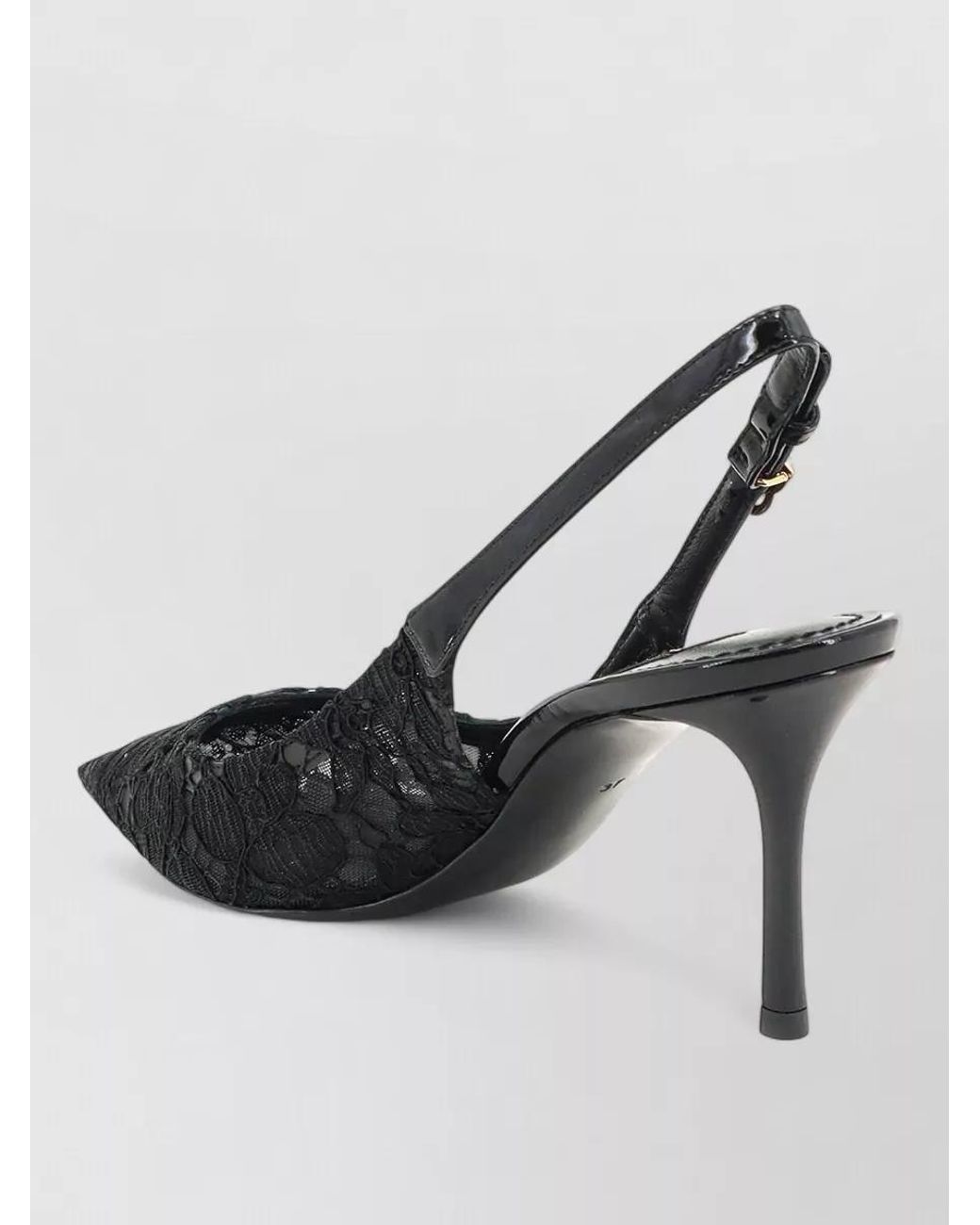 Dolce & Gabbana Black Lace Slingback Pumps
