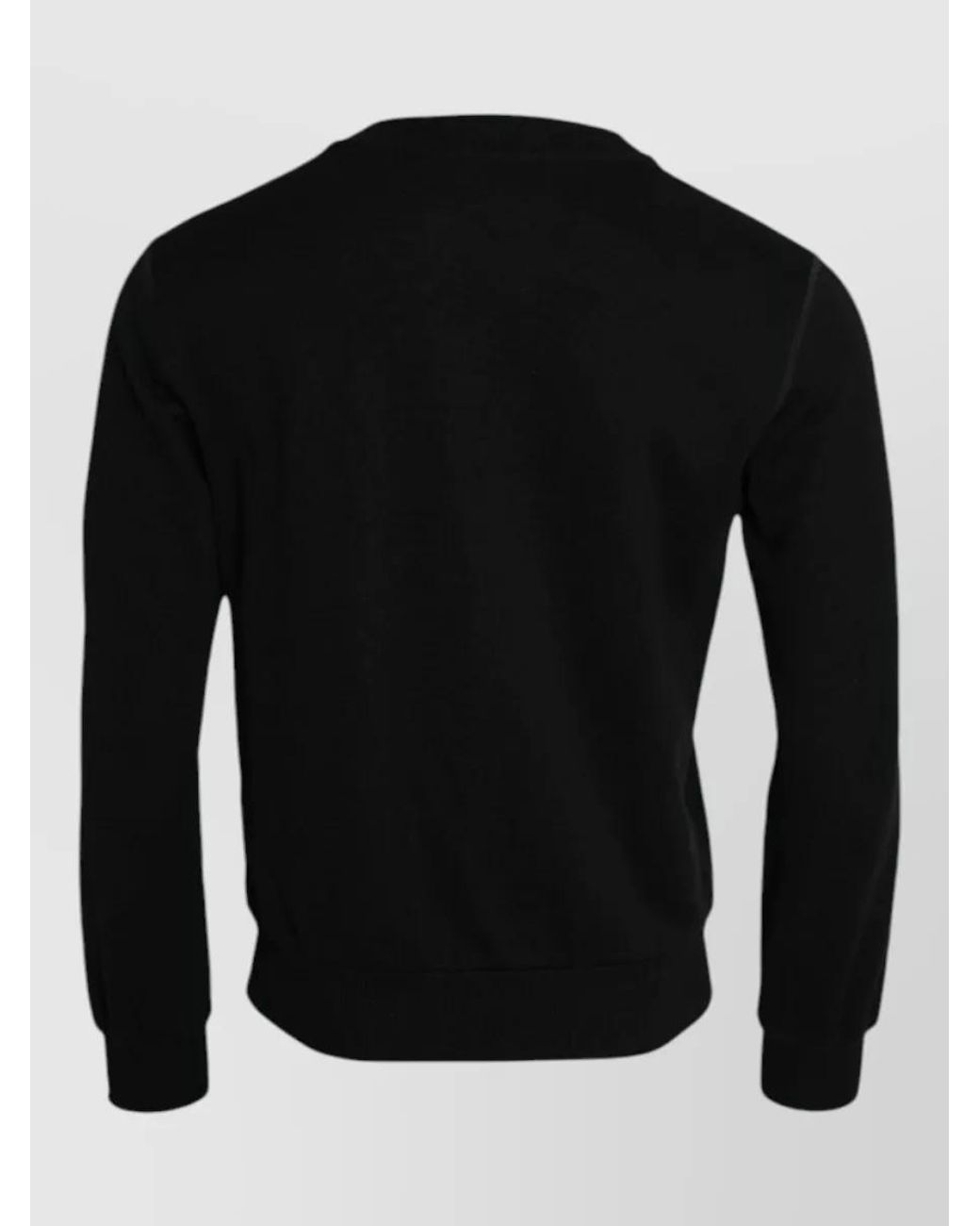Dolce & Gabbana Black Cotton Long-Sleeve Sweatshirt for men
