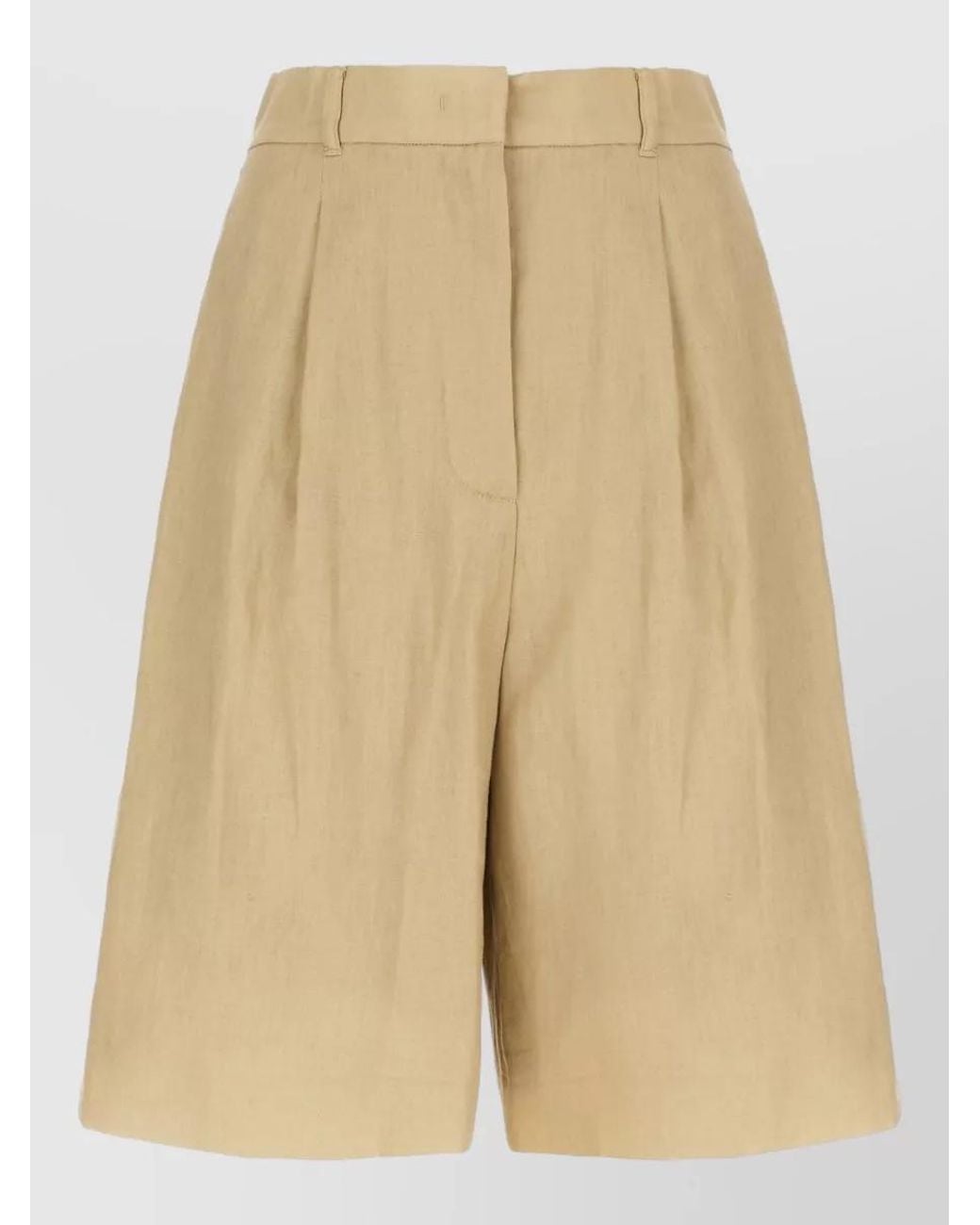 Max Mara Natural Linen Bermuda Shorts