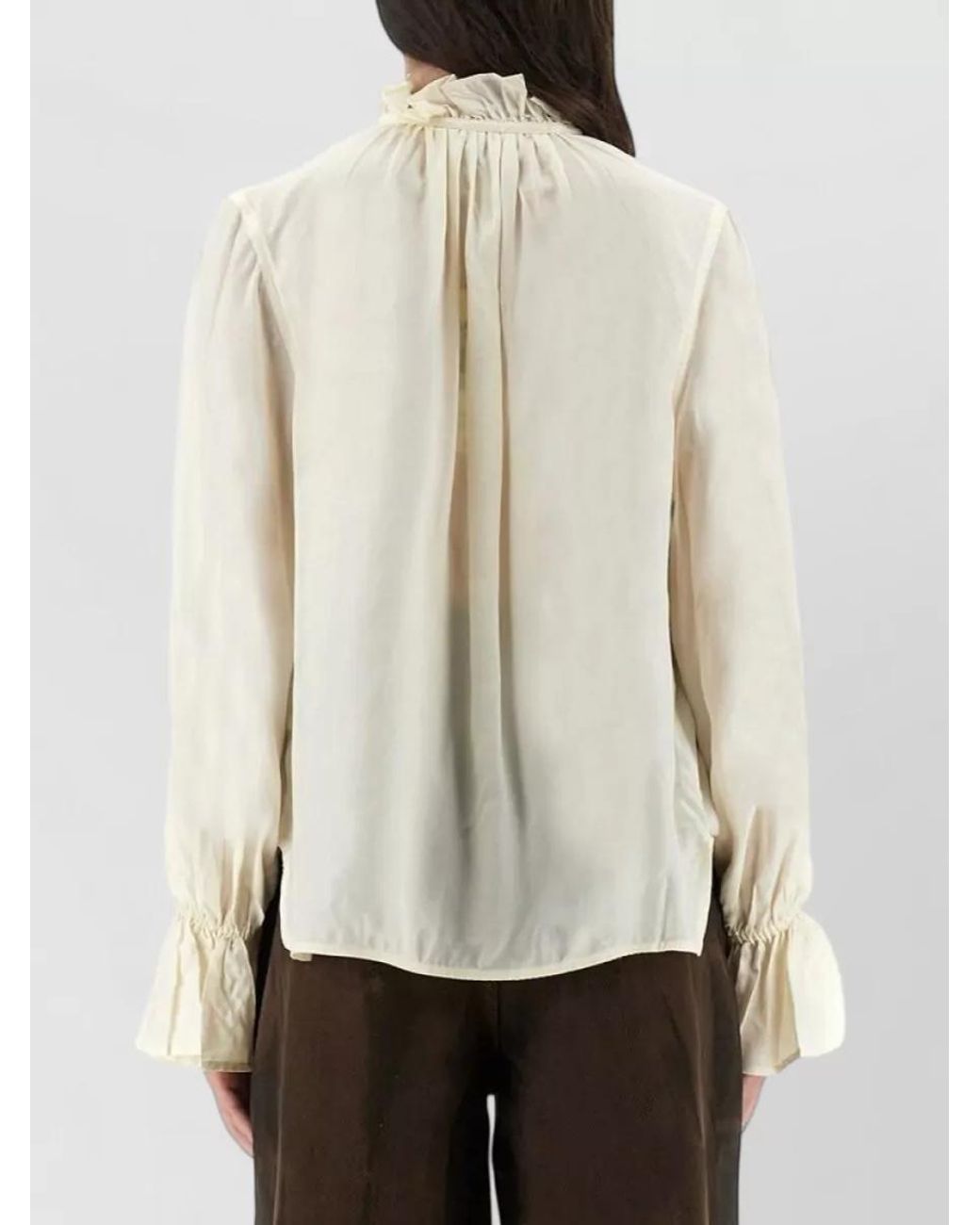 Ganni Natural Bow Blouse