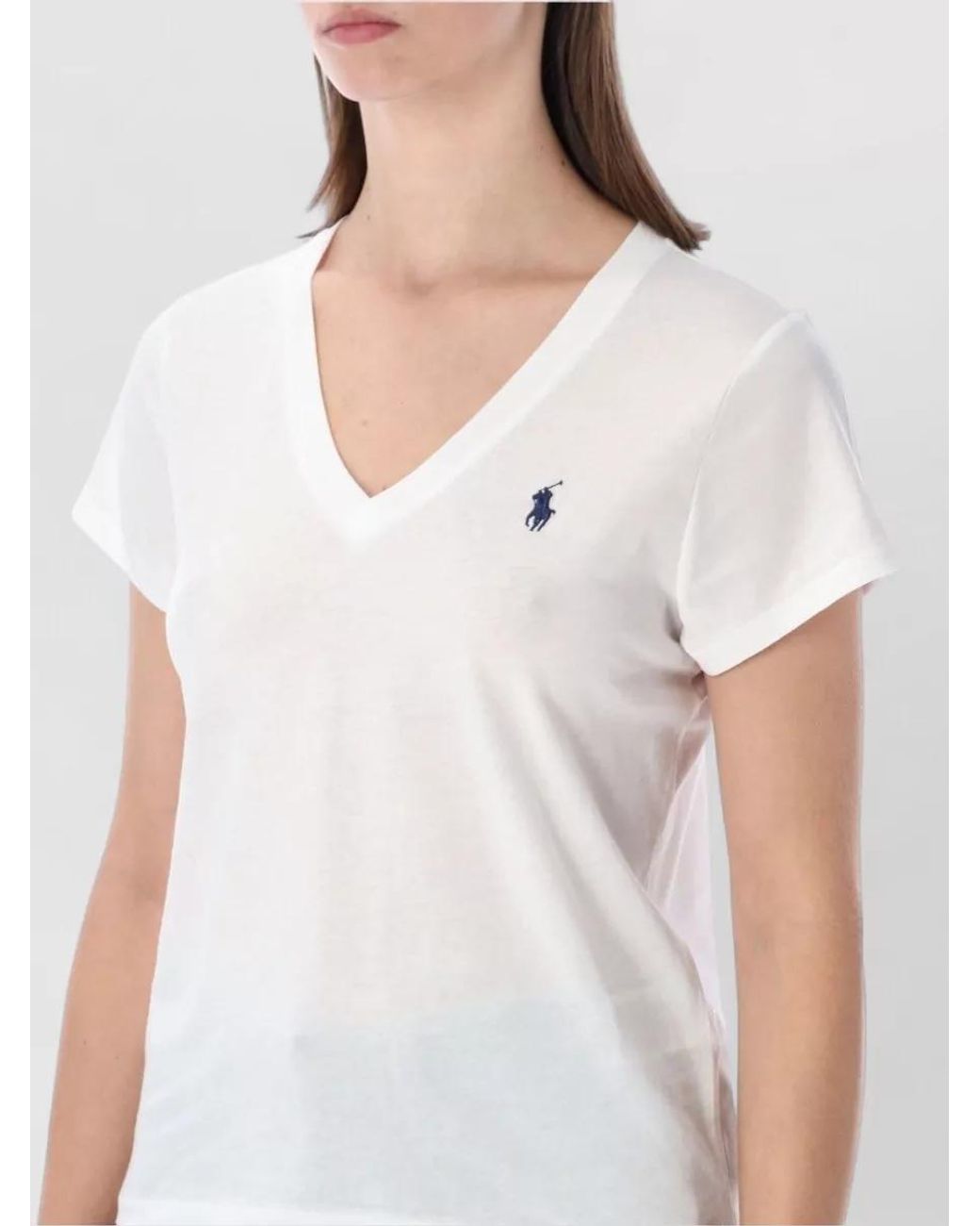 Polo Ralph Lauren Blue Cotton V-Neck Short-Sleeve T-Shirt