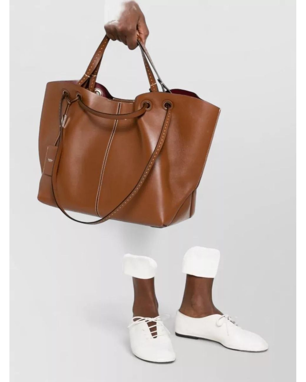 Max Mara Brown Leather Bucket Bag