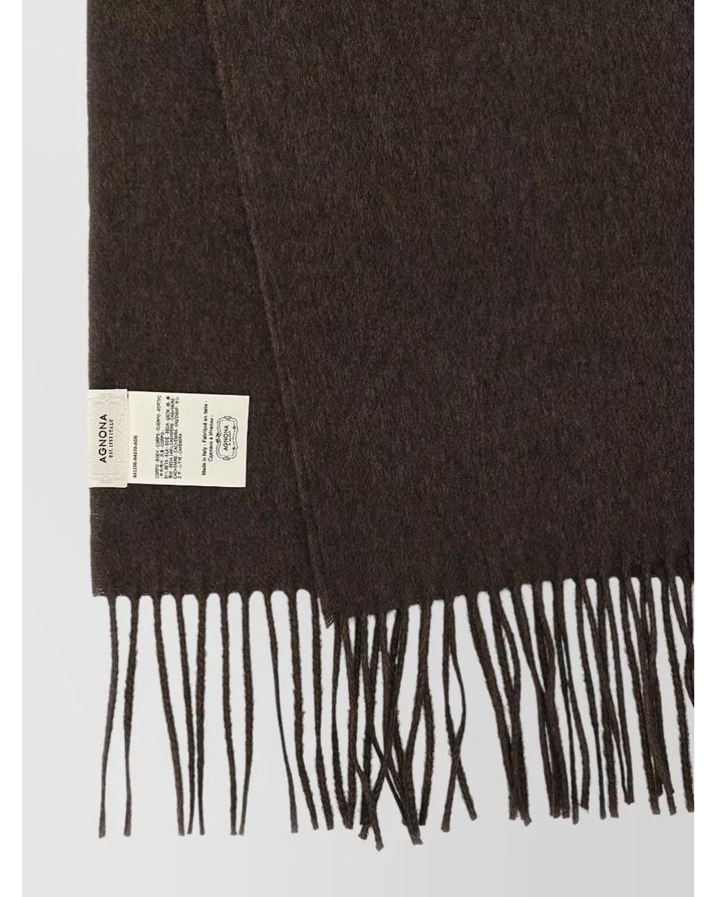 Agnona Black Silk Cashmere Fringed Scarf