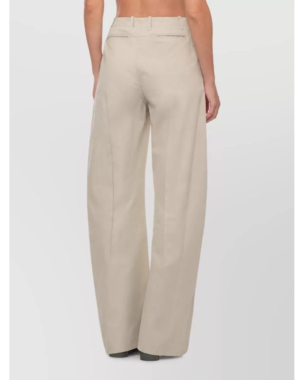 MM6 by Maison Margiela Natural Cotton Wide-Leg Trousers